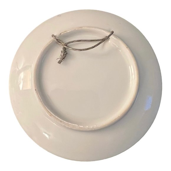 Lot of 2 Vtg Mini Ceramic Decorative Hanging Wild Bird Plates, 4" Dia Gold Edge - Picture 5 of 5